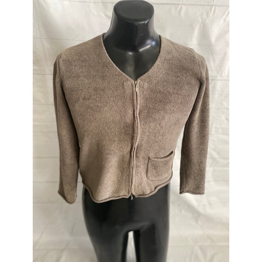 J. Jill Cardigan Sweater Women’s Small Full Zip Long Sleeve Moss Color Shacket